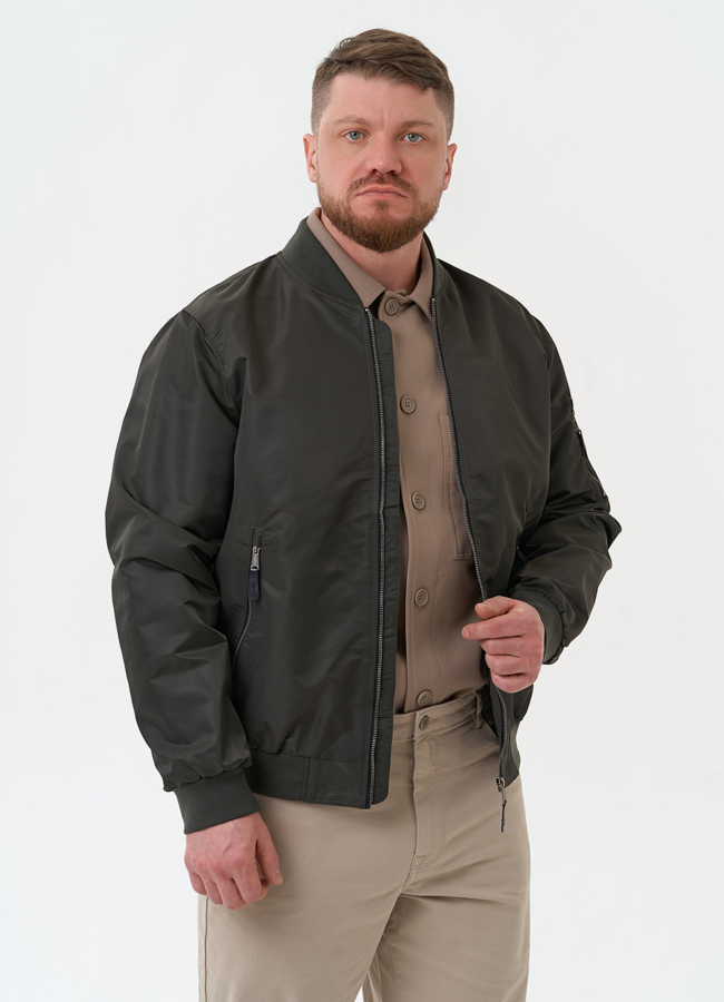 Мужская куртка бомбер модель № 30276 меха малина