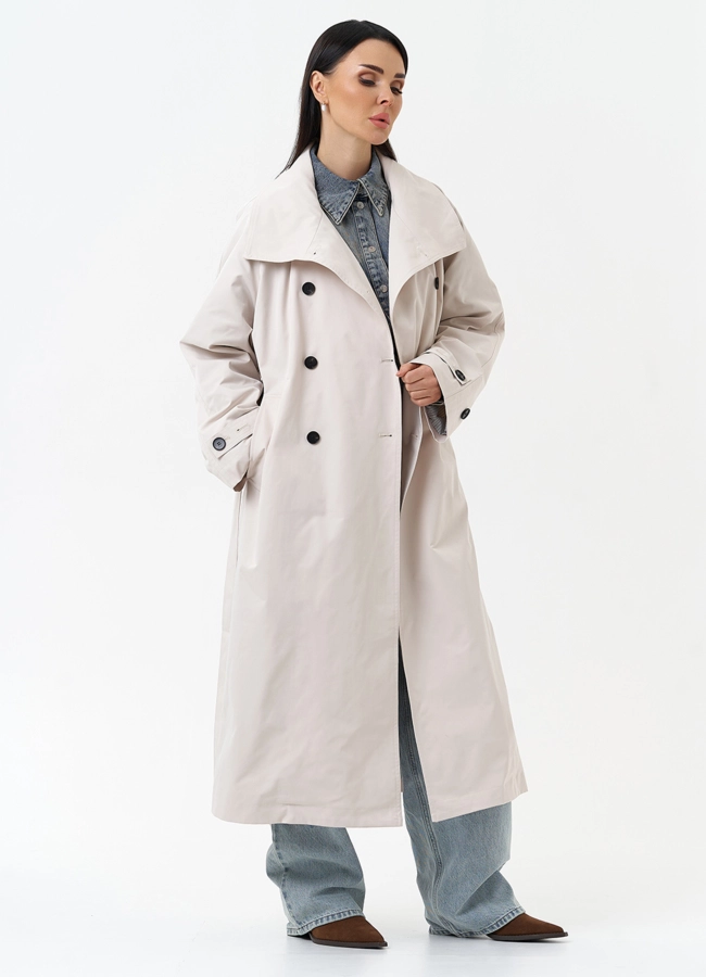 Длинный женский плащ  модель № 30268 универмаг малина