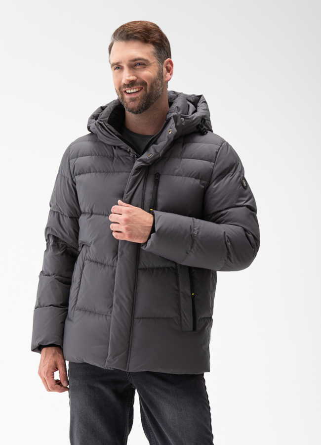 фото Мужской пуховик с капюшоном  модель № 28002