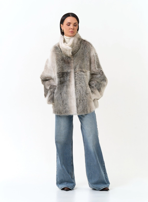 Дубленка двухсторонняя с поясом фото
