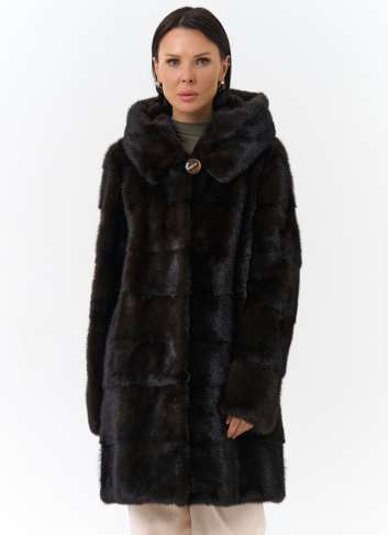 Норковая шуба с капюшоном Норковая шуба с капюшоном