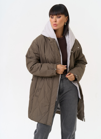 Женская удлиненная куртка со съемным капюшоном