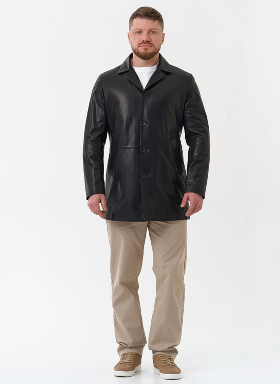 Мужской пиджак из натуральной кожи фото
