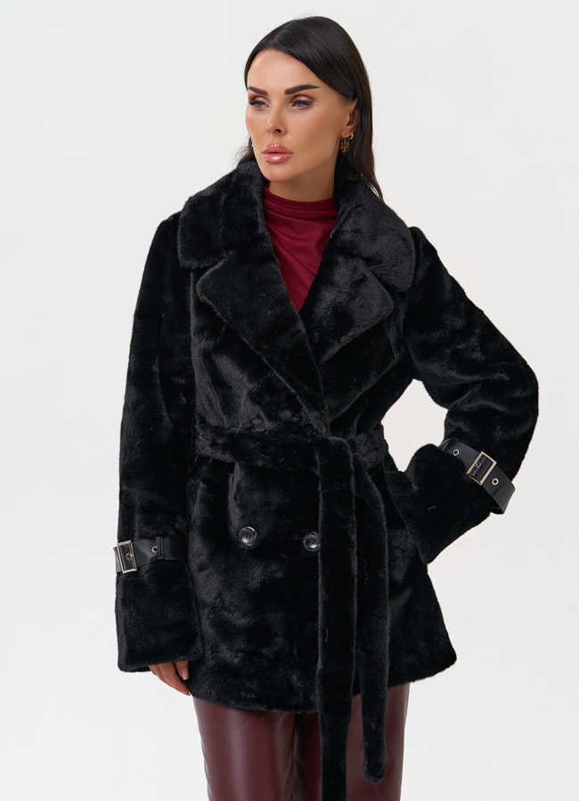 Классическая женская шуба из эко меха модель № 31229 универмаг малина