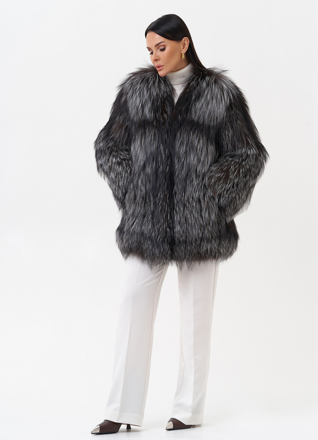 фото Куртка из чернобурой лисы модель № 29483