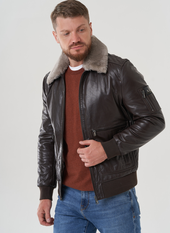Мужская куртка из натуральной кожи 