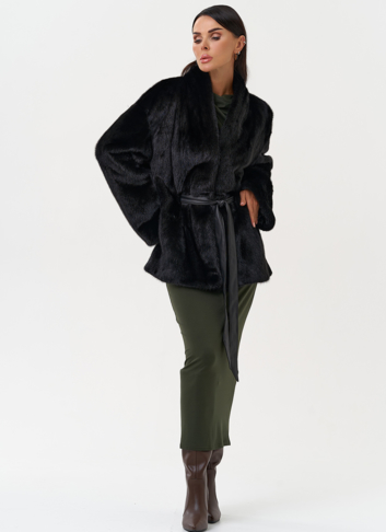 Норковый жакет черного цвета