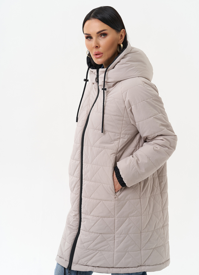 Женская удлиненная куртка с капюшоном модель № 30012 универмаг малина