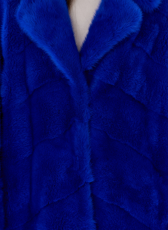 Норковая шуба с английским воротником 