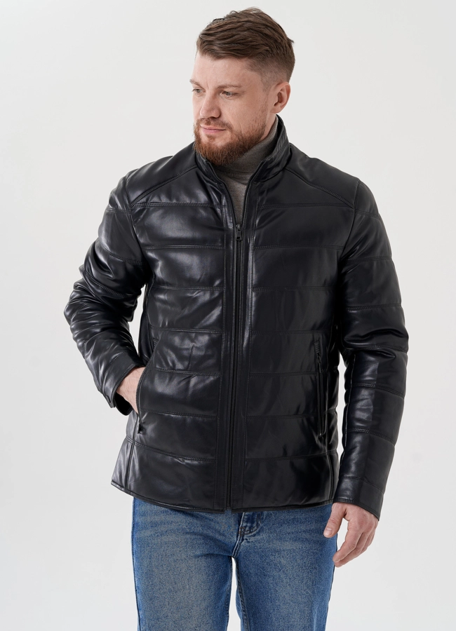 Мужская куртка из эко кожи модель № 24466 в рассрочку