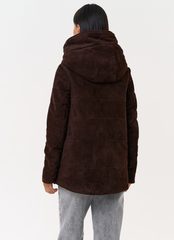 Куртка с капюшоном из натуральной замши