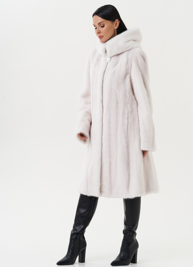 Шуба из меха норки в роспуск модель № 23152 универмаг малина