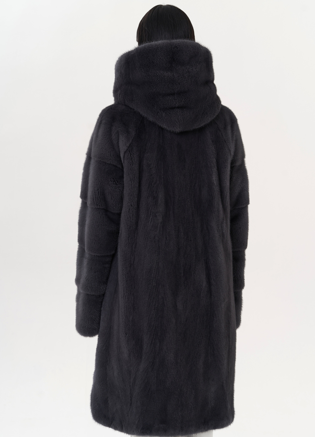 Шуба из норки в цвете графит модель № 24812 в кредит