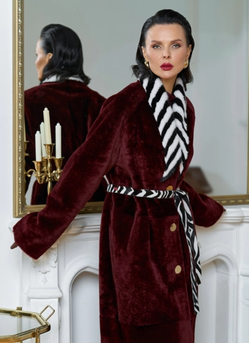 Двусторонняя женская дубленка из овчины SATINO